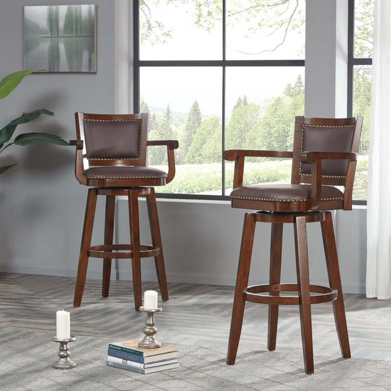 Cammy Swivel Bar Stool Darby Home Co Color Cappuccino